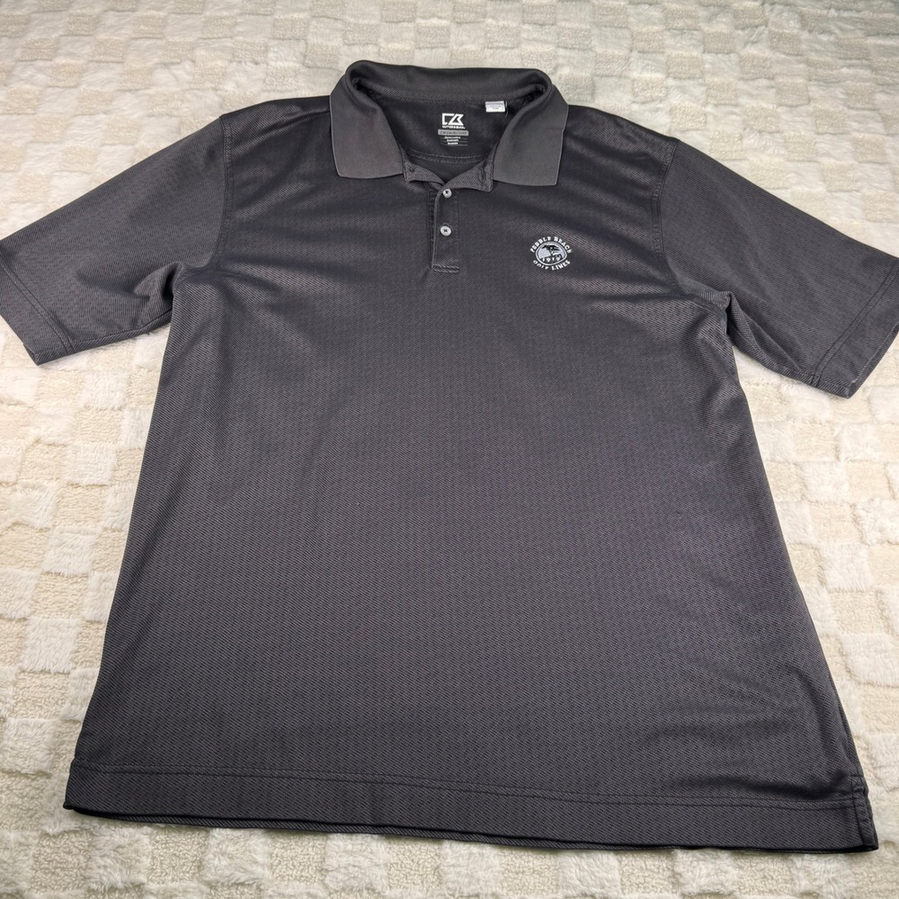 Cutter & Buck Pebble Beach Golf Links Polo Shirt Gray DryTec Luxe Mens XXL